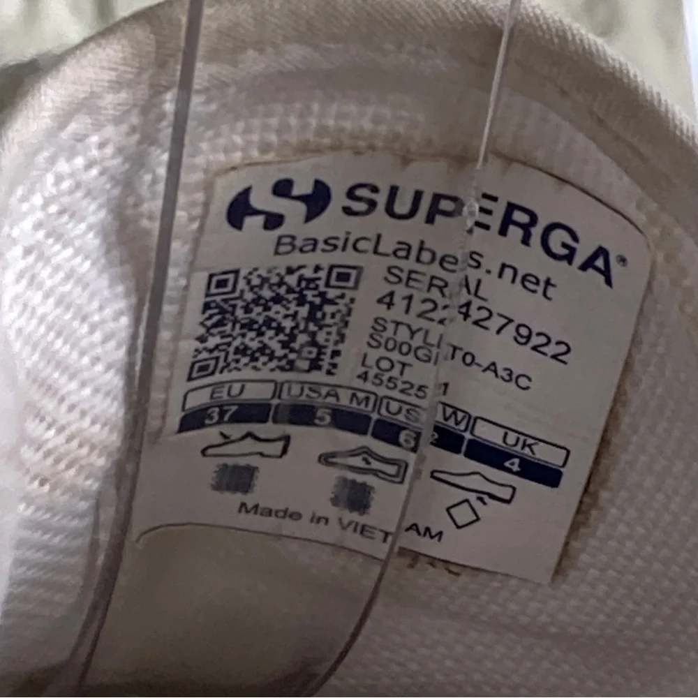 Superga White Canvas Sneakers Size 6.5